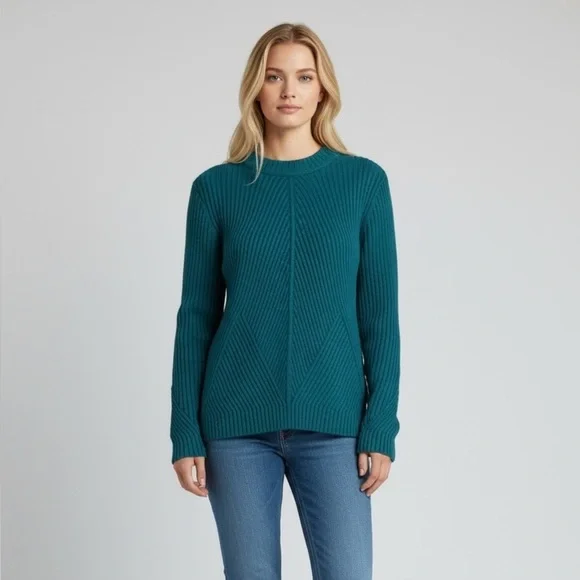🔸Sandwich Teal Women's Crew Neck Sweater - Picture 1 of 6